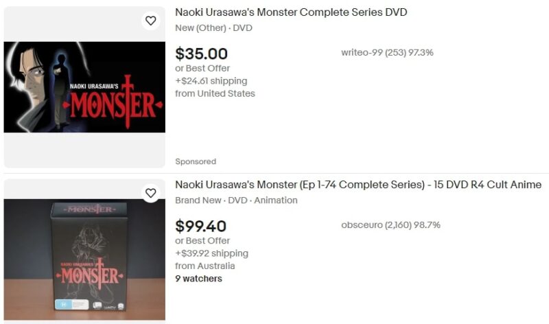 Monster Anime on Ebay