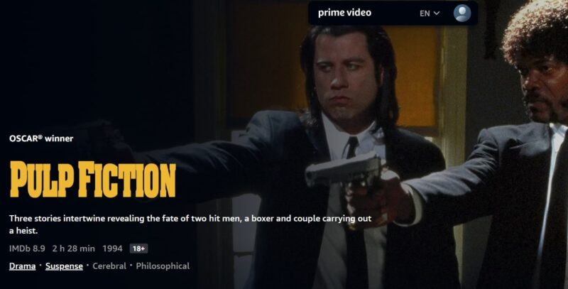 Pulp Fiction on Amazon Prime Video